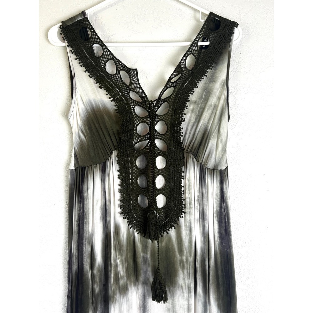 Venus Womens Tie-Dye High Low Boho Dress Size Small Tie Front Tassel Flowy‎ - Picture 8 of 12